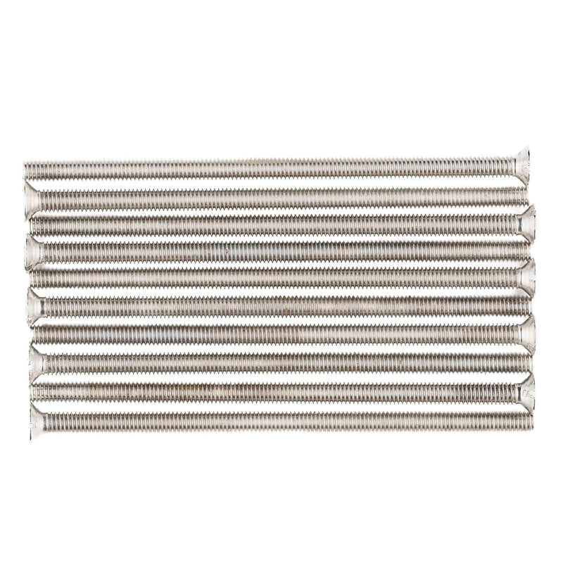 M3.5 x 100mm Long Flat Countersunk Slotted Head Electrical Machine Screws, Mild Steel