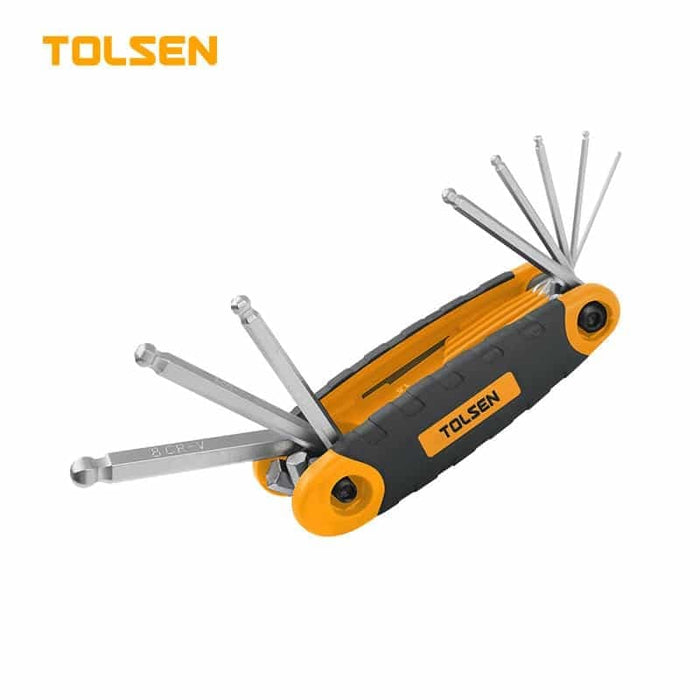 Tolsen Allen Key Set Ball Point Folding 8pc (1.5/2/2.5/3/4/5/6/8/)