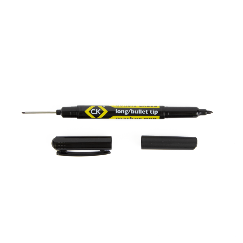 CK double ended long-bullet tip marker pen black