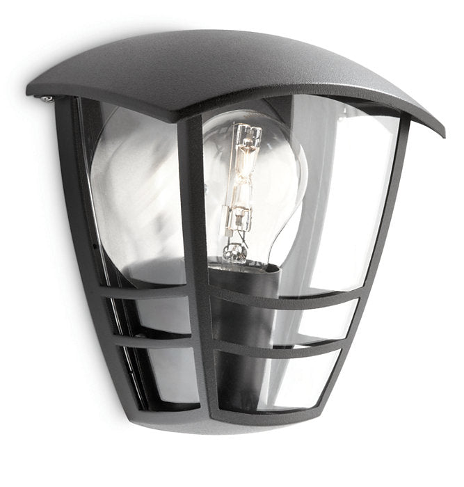 Philips Creek 1x60W 230V Up Outdoor Wall Lantern Black