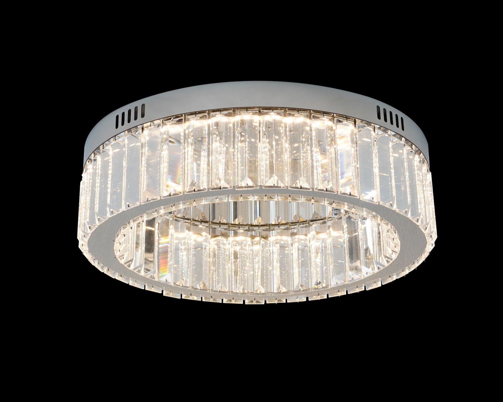 KHA1072 Chrome Flush 50cm Crystal Chandelier - LED