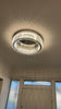 KHA1072 Chrome Flush 50cm Crystal Chandelier - LED