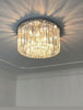 KHA1077 Flush Chrome 10 Light Crystal Chandelier