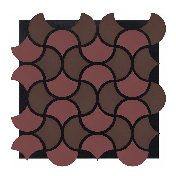 Ener-J Wave Arc Design Acoustic Wall Panel - Soundproof PET + MDF Size: 665 x 665 x17 mm (Pack of 4)