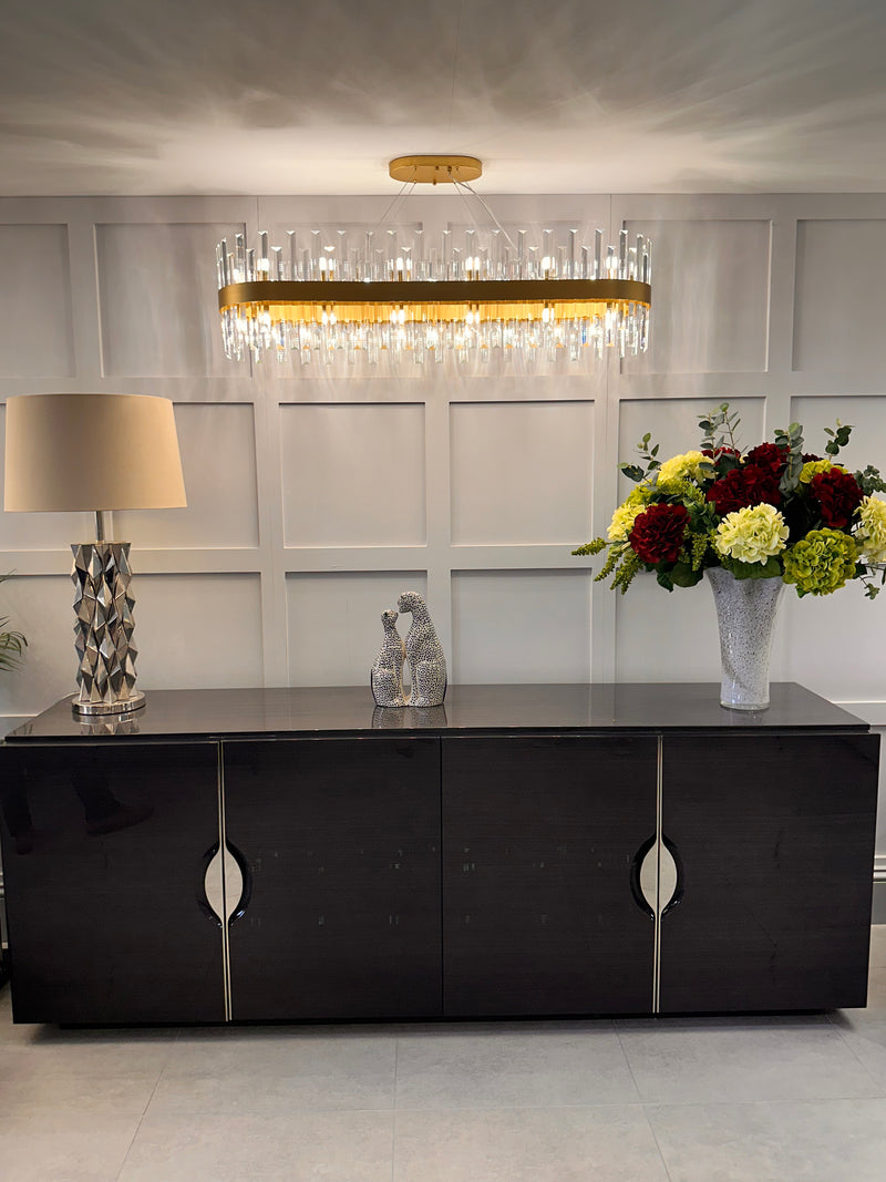 AVAILABLE TO ORDER: Band Oval 120cm Pendant In Matt Gold