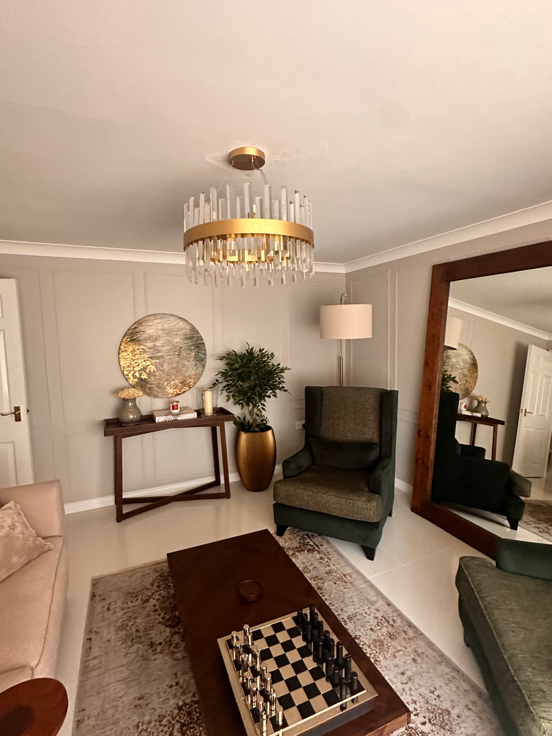 Band 55cm Pendant In Matt Gold