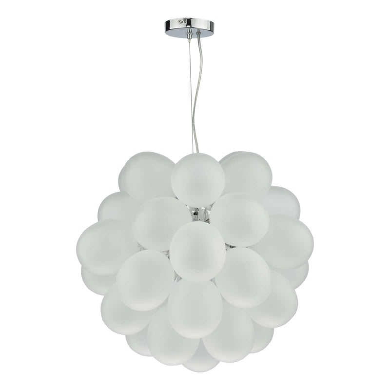 BUB0602 Bubbles 6 Light Pendant Polished Chrome & Frosted Glass