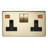 Crabtree Platinum 7316-3 Socket 2 Gang Switched DP With Neon