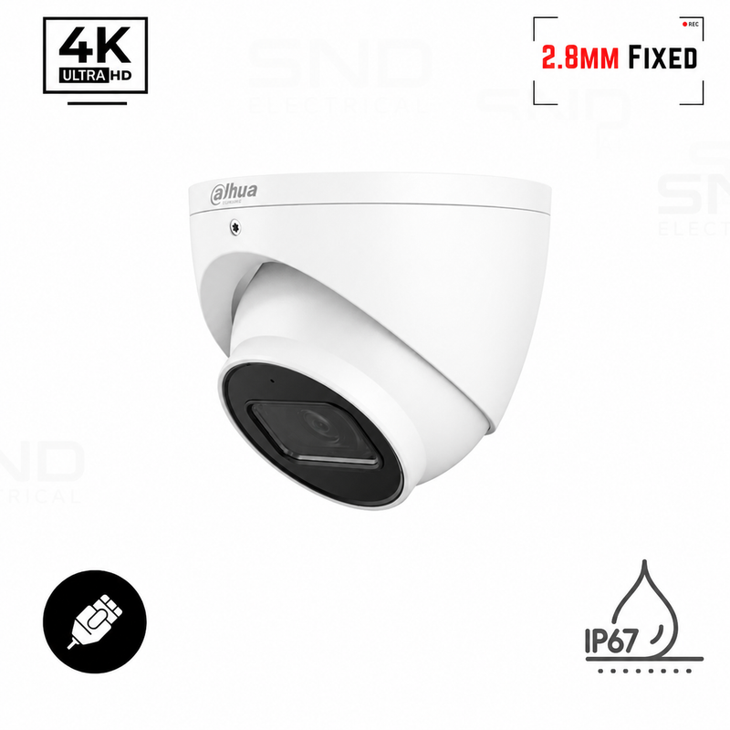 Dahua 8MP IR 30m IR Eyeball PoE with mic DH-IPC-HDW1830T-S6