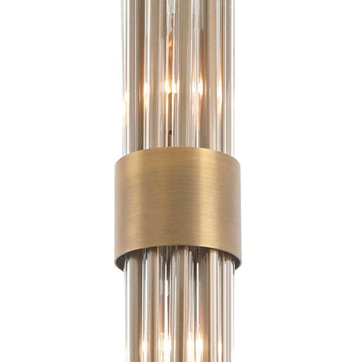 RV Astley Column Antique Brass Single Pendant
