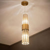 RV Astley Column Antique Brass Single Pendant