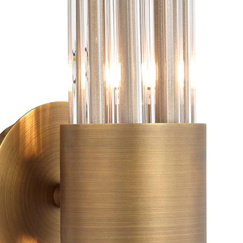 Column Antique Brass Wall Lamp