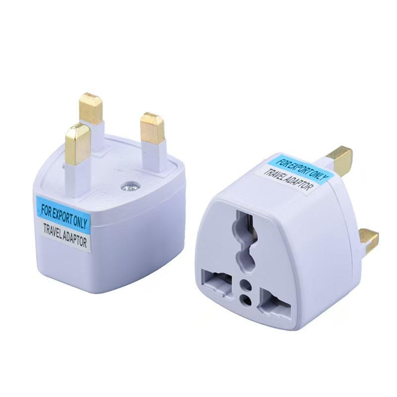 Universal UK 3-Pin Travel Plug Adapter, White, UK/US/EU Compatible