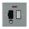 Hamilton 74SPNCSS-B 13A Switched Spur + Neon Flex Outlet, Satin Steel & Black
