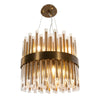 Column Round 40cm Antique Brass Chandelier