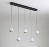 Luna 5 Light LED Glass Bar Pendant - Matt Silver & Black