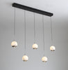Luna 5 Light LED Glass Bar Pendant - Matt Silver & Black