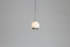 Luna Single LED Glass Pendant - Matt Silver & Black