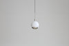 Luna Single LED Glass Pendant - Matt Silver & Black