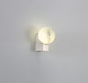 Luna Sphere Glass Wall Light - Matt Silver