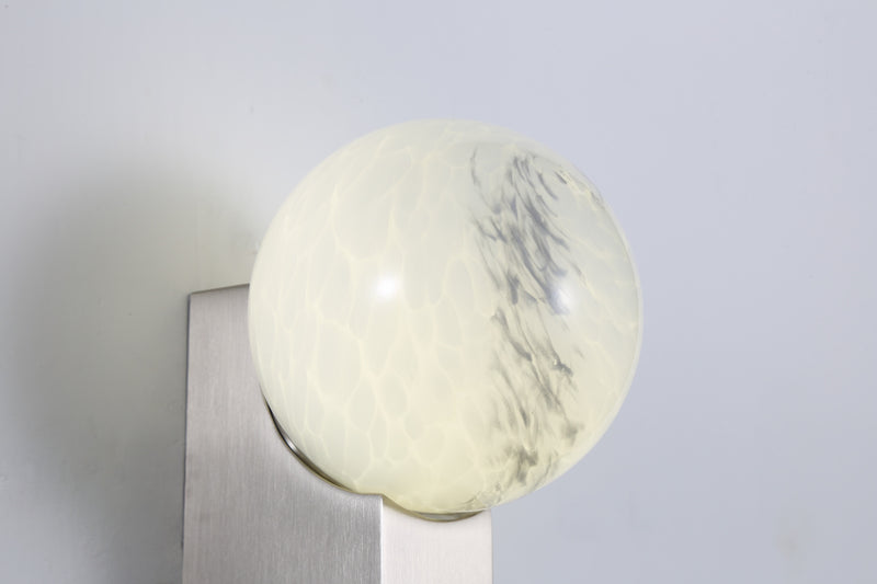 Luna Sphere Glass Wall Light - Matt Silver