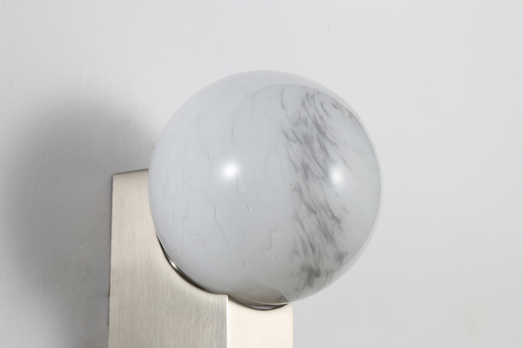 Luna Sphere Glass Wall Light - Matt Silver