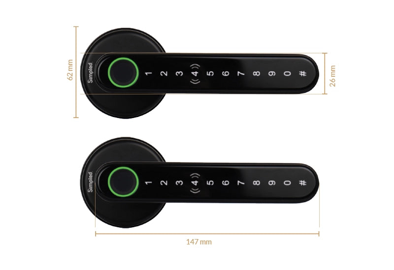 Simpled LF-SP Leverline Smart Lock (Black)