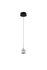 Luna Single LED Glass Pendant - Matt Gold & Black