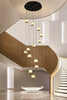 Luna 24 Light LED Glass Stairwell Light - Matt Gold & Black