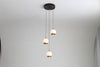 Luna 3 Gold Light LED Glass Stairwell Light - Matt Gold & Black