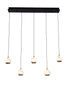 Luna 5 Light LED Glass Bar Pendant - Matt Gold & Black