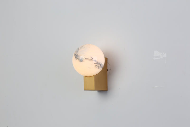 Luna Sphere Glass Wall Light - Matt Gold