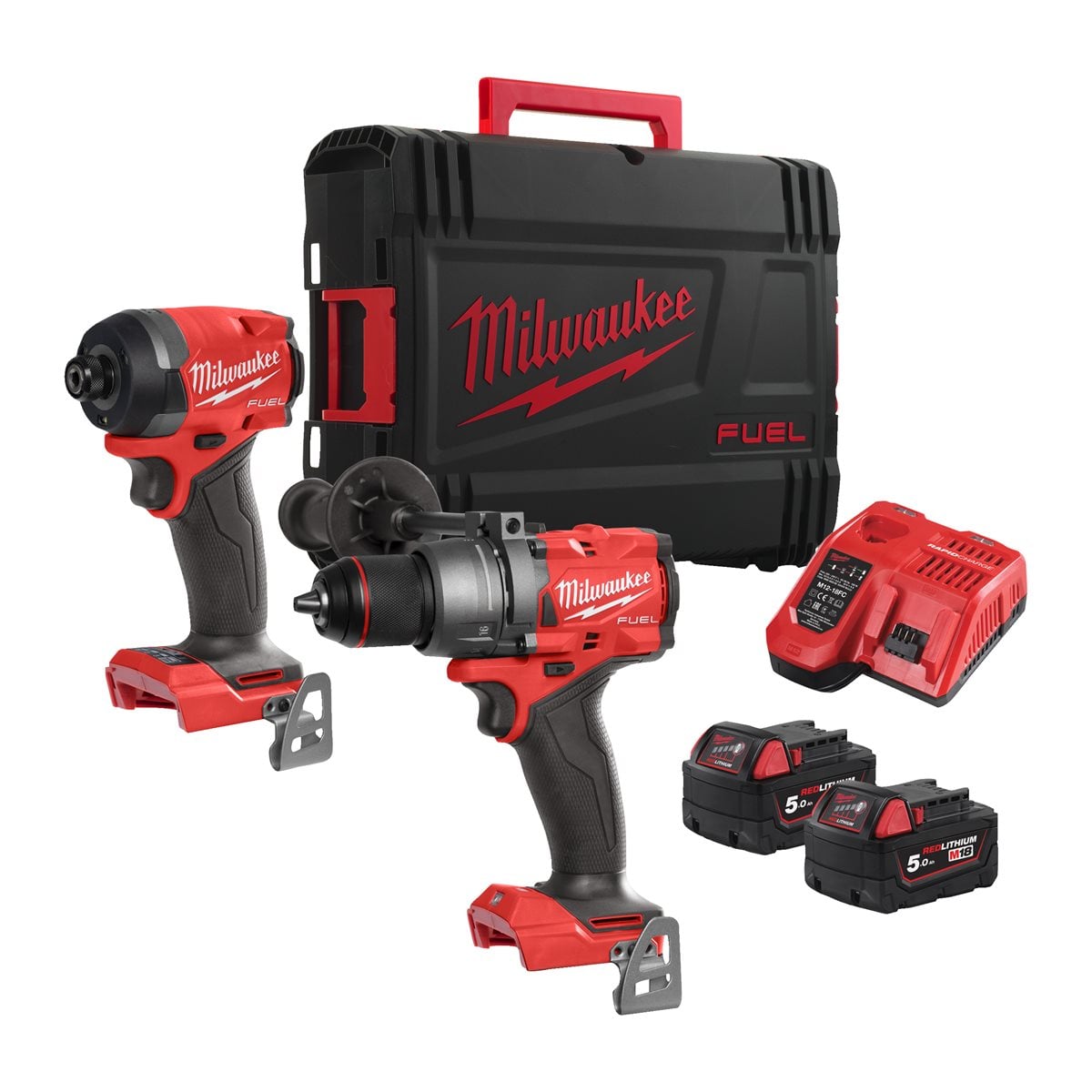 Milwaukee M18 FUEL Twin Power Tool Kit 2 x 5.0Ah Batteries M18FPP2A3-502X