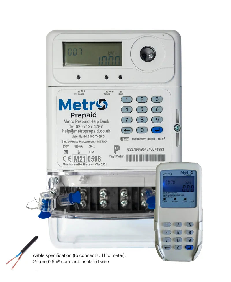 Metro MET004 Prepaid Landlord Single Phase Encrypted Meter with Keypad