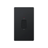 Hilton 45 Amp DP Switch with LED Neon 2 Gang Plate – Matt Black with Black Insert