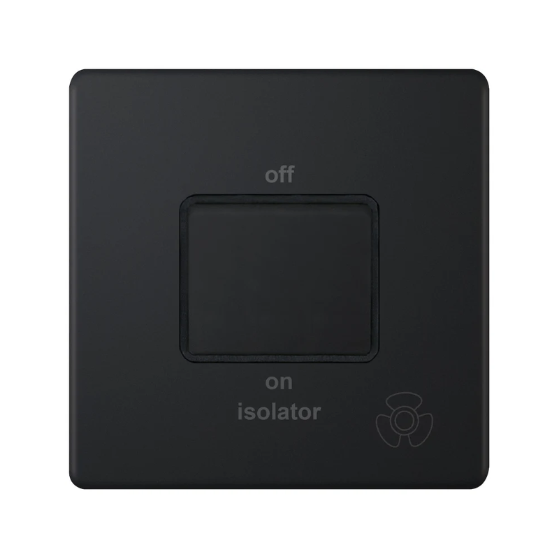 Hilton 10 Amp 3 Pole Fan Isolator Switch – Matt Black with Black Insert