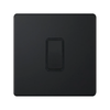 Hilton 10 Amp 1 Gang Intermediate Plate Switch – Matt Black with Black Insert