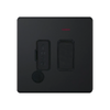 Hilton 13 Amp DP Switched Fused Connection Unit with LED Neon & Flex Outlet – Matt Black with Black Insert