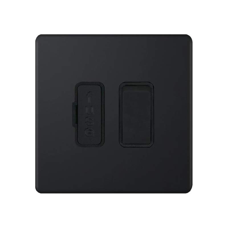 Hilton 13 Amp DP Switched Fused Connection Unit – Matt Black with Black Insert