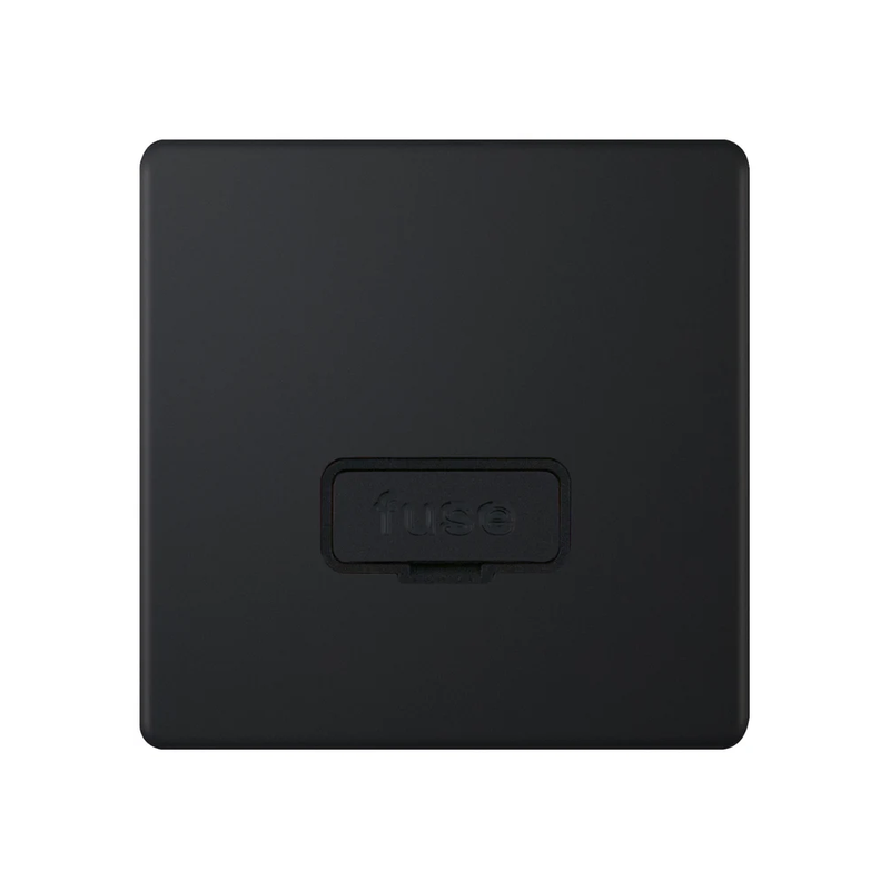 Hilton 13 Amp Unswitched Fused Connection Unit – Matt Black with Black Insert
