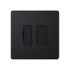 Hilton 13 Amp Switched Fused Connection Unit with LED Neon DP – Matt Black with Black Insert