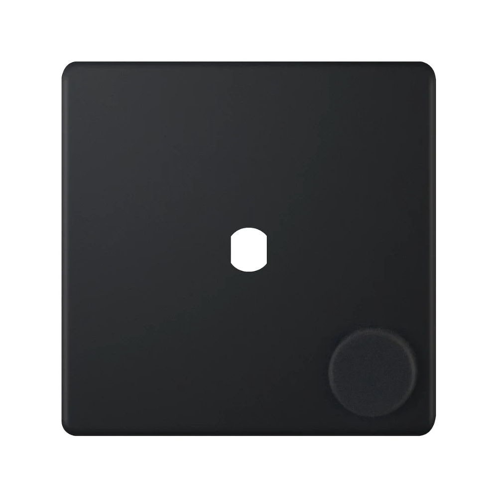 Hilton 1 Gang Empty Dimmer Plate with Knob – Matt Black