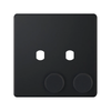 Hilton 2 Gang Empty Dimmer Plate with Knobs – Matt Black