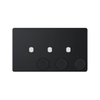 Hilton 3 Gang Screwless Empty Dimmer Plate with Knobs — Matt Black