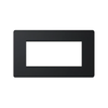 Hilton 4 Aperture Screwless Euro Media & Data Plate — Matt Black