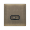 Hilton 13A Unswitched Screwless Fused Connection Unit — Antique Brass