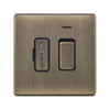 Hilton 13A DP Switched Screwless Fused Connection Unit with Neon — Antique Brass
