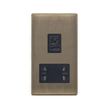 Hilton 115V/230V Dual Voltage Screwless Shaver Socket — Antique Brass