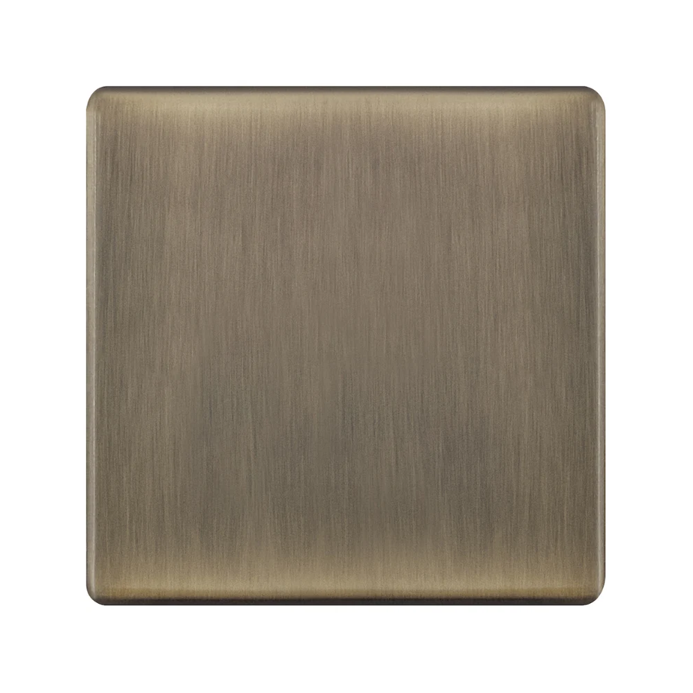 Hilton 1 Gang Screwless Blanking Plate — Antique Brass
