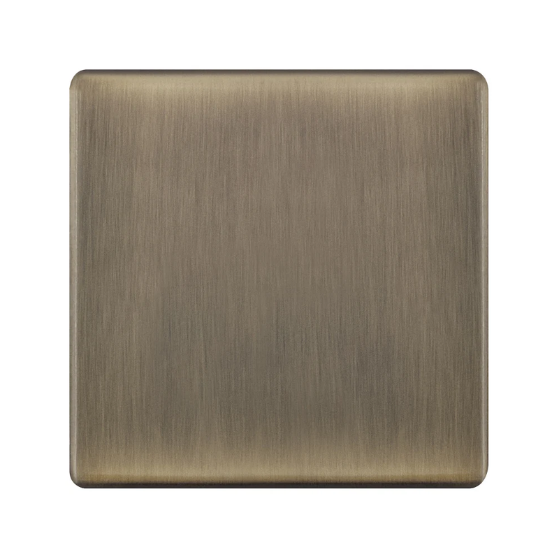 Hilton 1 Gang Screwless Blanking Plate — Antique Brass